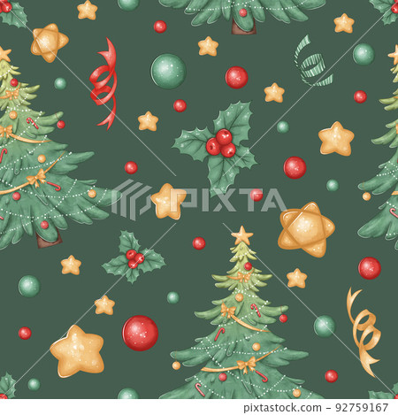Christmas seamless pattern with gold stars,... - Stock Illustration ...