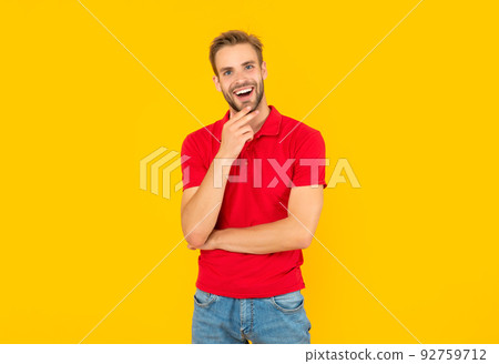 confident and handsome unshaven guy. male casual fashion. mens beauty. 92759712