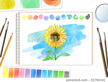 HimawariPainting (watercolor swatch material) HimawariPainting (watercolor swatch material) 92760102
