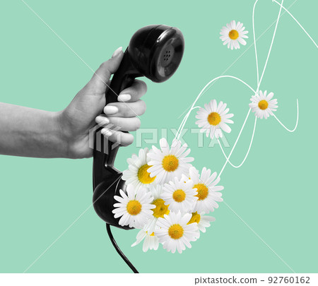 Contemporary art collage. Concept of vintage retro style, creativity, imagination, inspiration, artwork and ad 92760162