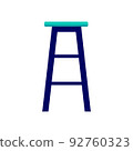 Icon of flat tall chair for bar. Vector illustration 92760323