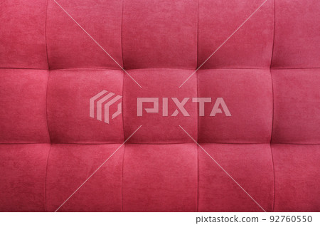 Red suede leather background, classic checkered pattern for furniture, wall, headboard Red suede leather background, classic checkered pattern for furniture, wall, headboard 92760550