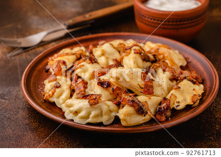 Dumplings, filled with mashed potatoes. Dumplings, filled with mashed potatoes. 92761713
