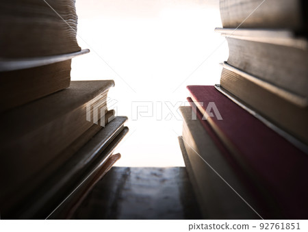 Old books on shelf. Ancient background Old books on shelf. Ancient background 92761851