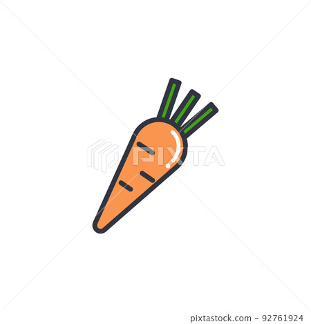 Carrot color line icon vector illustration Carrot color line icon vector illustration 92761924