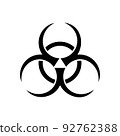 Nuclear radioactive danger sign. Toxic sign, symbol. Warning radioactive zone 92762388