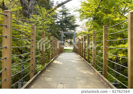 Kinuta Park Suspension bridge over Yato River 92762564