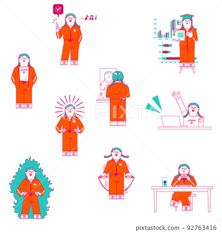 Women's lifestyle illustration set 92763416