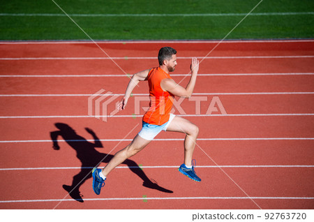 man sprinter winner running from start to finish with success and speed, sport bodycare man sprinter winner running from start to finish with success and speed, sport bodycare 92763720