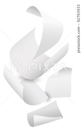 Falling paper. Realistic flying sheets chaotic compositions. Curled notepaper. Bent blank pages swirls. Soaring twisted documents and letters with folded edges. Vector scattered notes Falling paper. Realistic flying sheets chaotic compositions. Curled notepaper. Bent blank pages swirls. Soaring twisted documents and letters with folded edges. Vector scattered notes 92763933