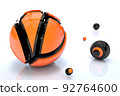 3D spheres on an empty white background in orange 92764600
