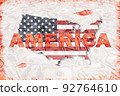 USA territory in the colors of the flag on a light background 92764610