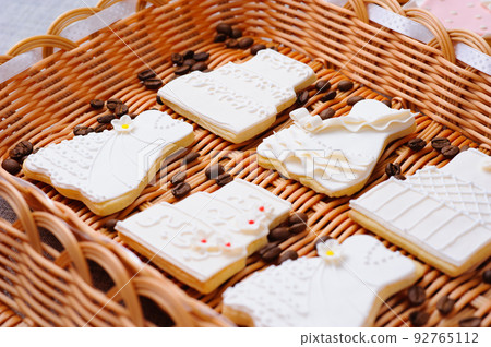Wedding cookies in a basket 92765112