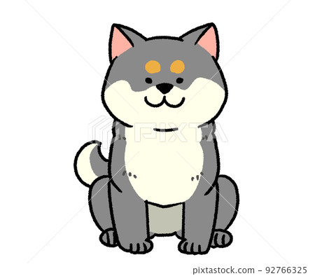 坐著的黑柴犬 92766325