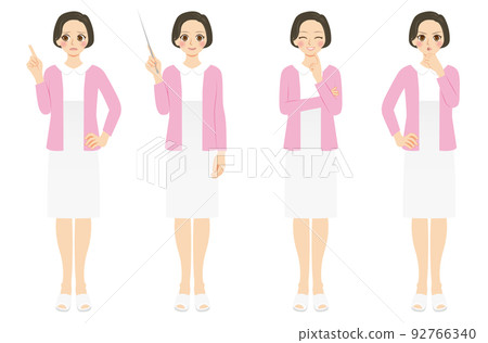 Working woman illustration set whole body nurse Working woman illustration set whole body nurse 92766340