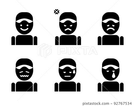 Silhouette icon of a person with a happy expression Silhouette icon of a person with a happy expression 92767534
