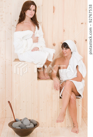 woman having bodycare in a spa or sauna woman having bodycare in a spa or sauna 92767538