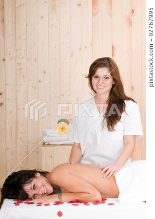 woman having bodycare in a spa woman having bodycare in a spa 92767995