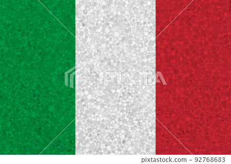 Italy flag on styrofoam texture. national flag painted on the surface of plastic foam Italy flag on styrofoam texture. national flag painted on the surface of plastic foam 92768683