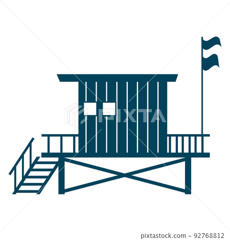 Lifeguard Tower icon. Station beach building illustration Lifeguard Tower icon. Station beach building illustration 92768812