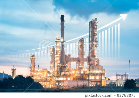 Oil gas refinery or petrochemical plant and increase concept. 92768873