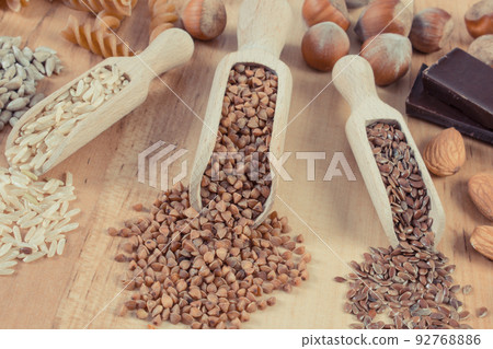 Natural ingredients as source magnesium, other minerals and dietary fiber. Healthy nutrition 92768886