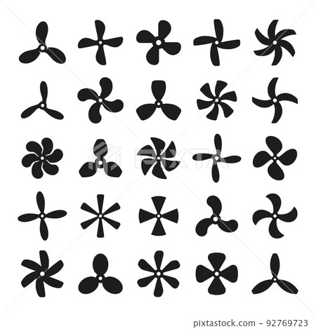 Marine screws icon. Propeller icon, electric boat motor blade. Airplane turbine, cooling fans propellers. Ship engine shapes, black fan tidy vector symbols Marine screws icon. Propeller icon, electric boat motor blade. Airplane turbine, cooling fans propellers. Ship engine shapes, black fan tidy vector symbols 92769723