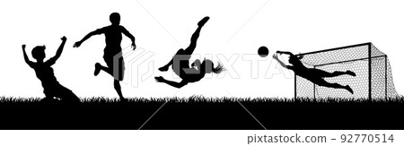 Women Soccer Football Players Scene Silhouette 92770514