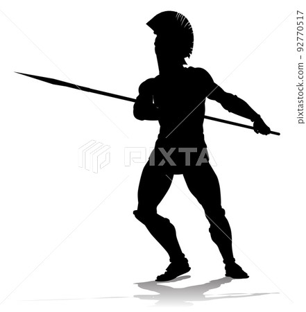 Spartan Silhouette Gladiator Trojan Greek Warrior 92770517