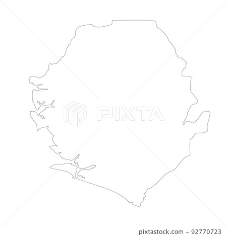 Sierra Leone vector country map outline - Stock Illustration [92770723 ...