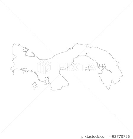 Panama vector country map outline - Stock Illustration [92770736] - PIXTA
