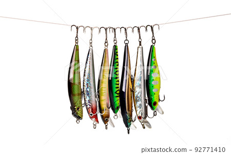 Fishing lure on white Fishing lure on white 92771410