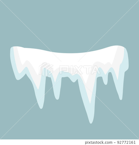Icicle. Ice and white snow. Icicle. Ice and white snow. 92772161