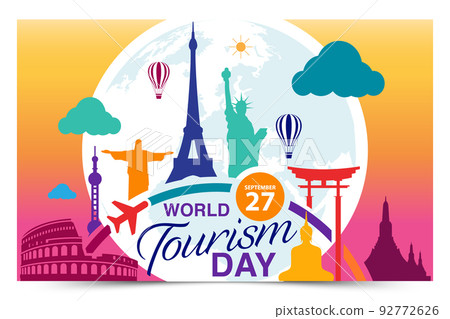 World Tourism Day logo template vector illustration 92772626