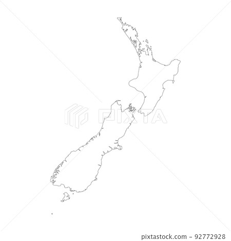 New Zealand vector country map outline New Zealand vector country map outline 92772928