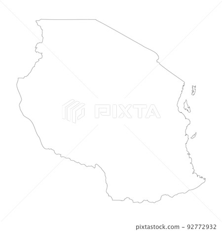 Tanzania vector country map outline Tanzania vector country map outline 92772932