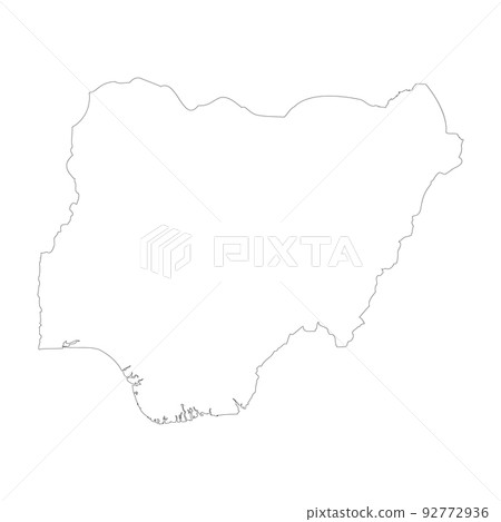 Nigeria vector country map outline Nigeria vector country map outline 92772936