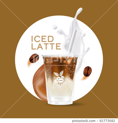 iced coffee takeaway cup vector illustration, Iced latte 92773082