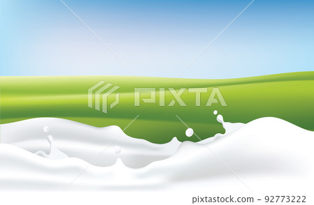 Realistic milk splash vector background illustration 92773222