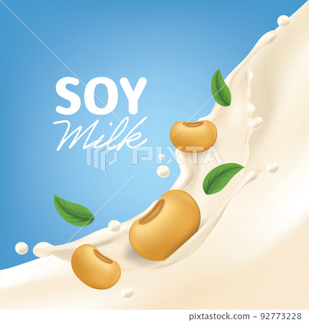 Realistic Soy milk splash vector background illustration Realistic Soy milk splash vector background illustration 92773228