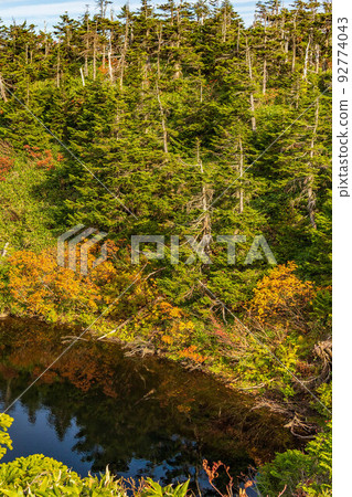 One Hundred Mountains of Japan Hachimantai in autumn, Megane-numa One Hundred Mountains of Japan Hachimantai in autumn, Megane-numa 92774043
