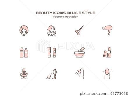Beauty salon / hair salon icon set - Stock Illustration [92775028] - PIXTA