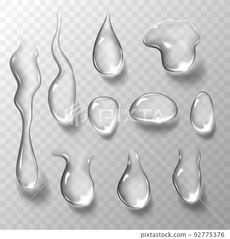 Set of water drops on white background. - Stock Illustration [92775376 ...