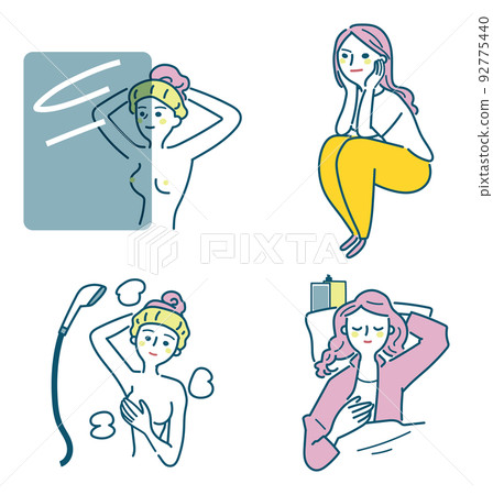 乳房的生活方式意識插圖素材 乳房的生活方式意識插圖素材 92775440