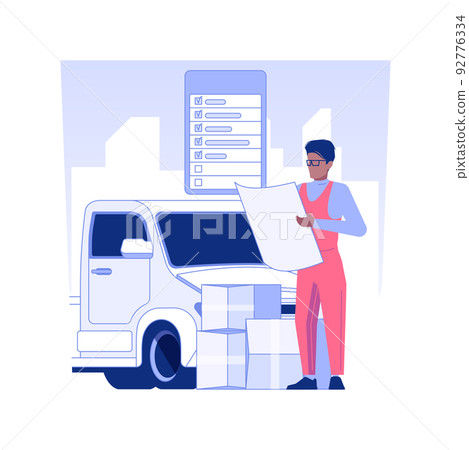 Making inventory isolated concept vector illustration. Full service movers making inventory, real estate business, couriers delivery services, packages transportation management vector concept. Making inventory isolated concept vector illustration. Full service movers making inventory, real estate business, couriers delivery services, packages transportation management vector concept. 92776334