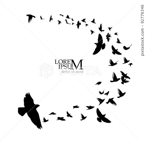 A flock of flying birds. Free birds. Vector illustration A flock of flying birds. Free birds. Vector illustration 92776346
