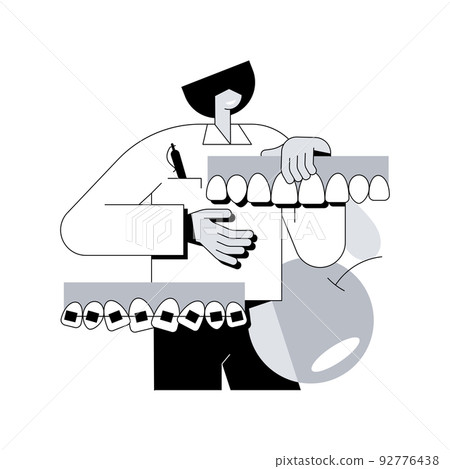 Orthodontic services abstract concept vector illustration. Orthodontic clinic department, family dentistry, dental appliance, oral hygiene, teeth center, stomatology service abstract metaphor. Orthodontic services abstract concept vector illustration. Orthodontic clinic department, family dentistry, dental appliance, oral hygiene, teeth center, stomatology service abstract metaphor. 92776438