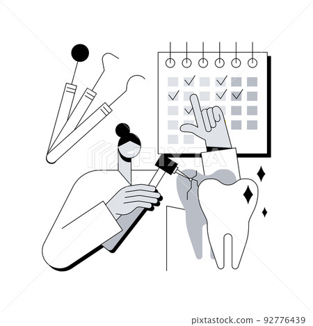 Private dentistry abstract concept vector illustration. Private dental service, dentistry clinic, healthcare insurance, teeth health, emergency dentist, make an appointment abstract metaphor. Private dentistry abstract concept vector illustration. Private dental service, dentistry clinic, healthcare insurance, teeth health, emergency dentist, make an appointment abstract metaphor. 92776439