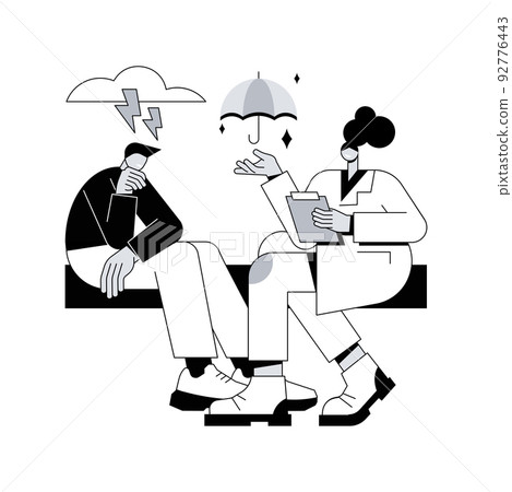 Seasonal affective disorder treatment abstract concept vector illustration. Seasonal depression treatment, affective disorder, mood swings, symptoms and treatment, mental health abstract metaphor. Seasonal affective disorder treatment abstract concept vector illustration. Seasonal depression treatment, affective disorder, mood swings, symptoms and treatment, mental health abstract metaphor. 92776443
