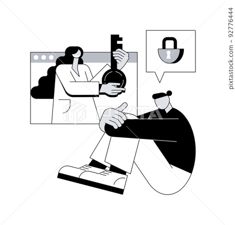 Depression counseling abstract concept vector illustration. Professional medical consultation, depression symptoms, treatment, psychiatrist counseling, mental health condition abstract metaphor. Depression counseling abstract concept vector illustration. Professional medical consultation, depression symptoms, treatment, psychiatrist counseling, mental health condition abstract metaphor. 92776444